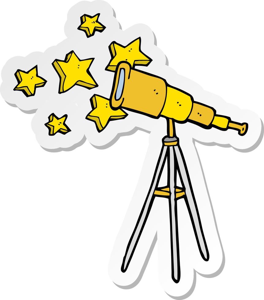 sticker of a cartoon telescope vector