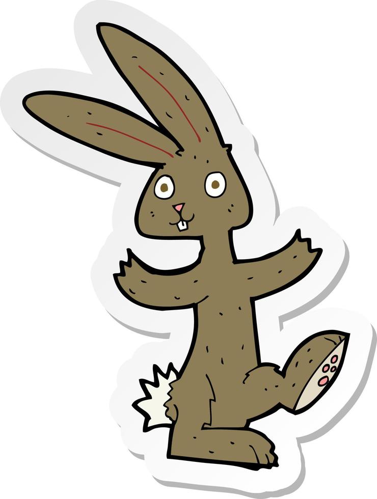 pegatina de un conejo de dibujos animados vector