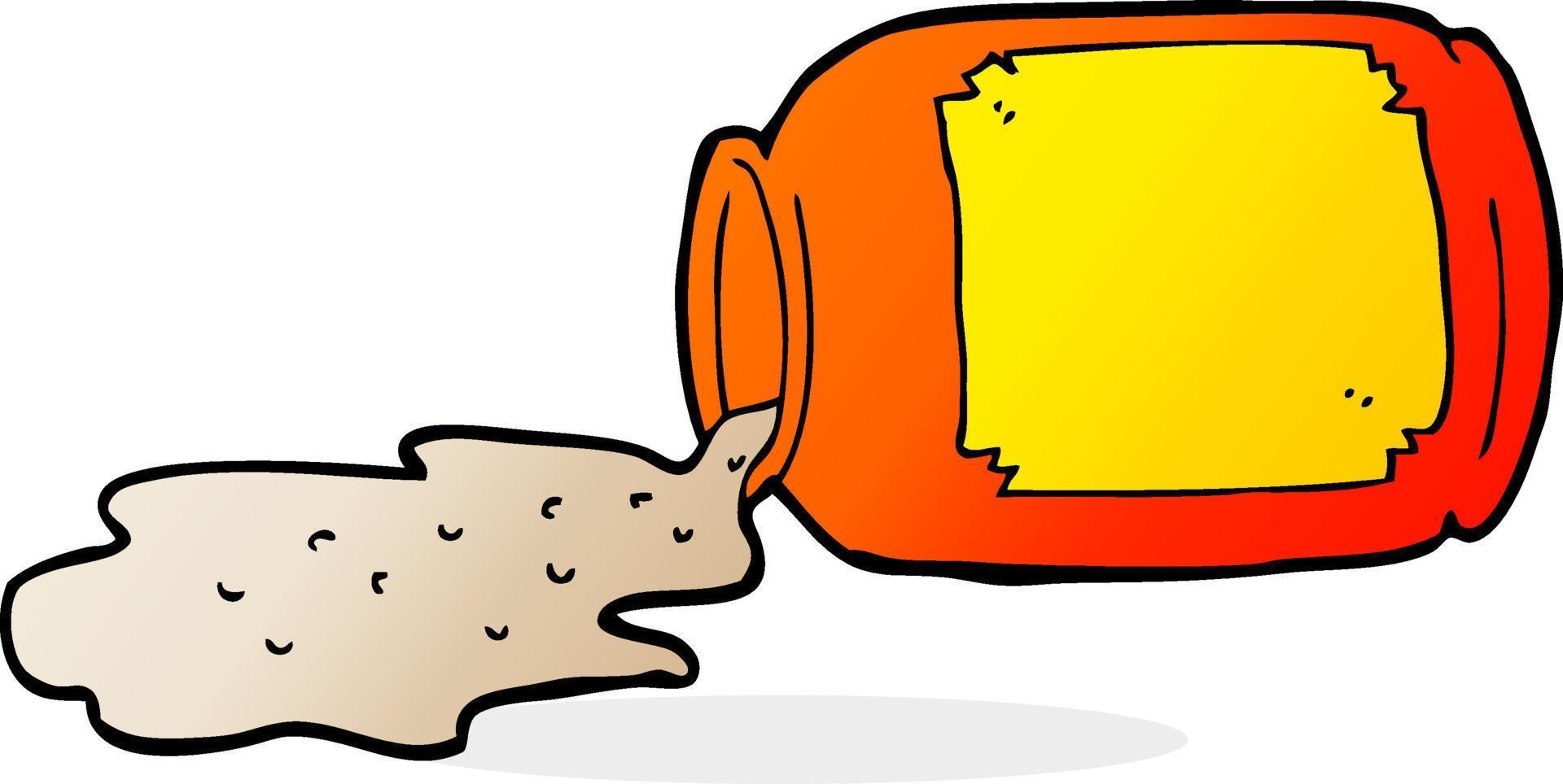 cartoon spilled jar vector