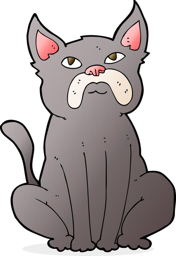 cartoon grumpy little dog vector