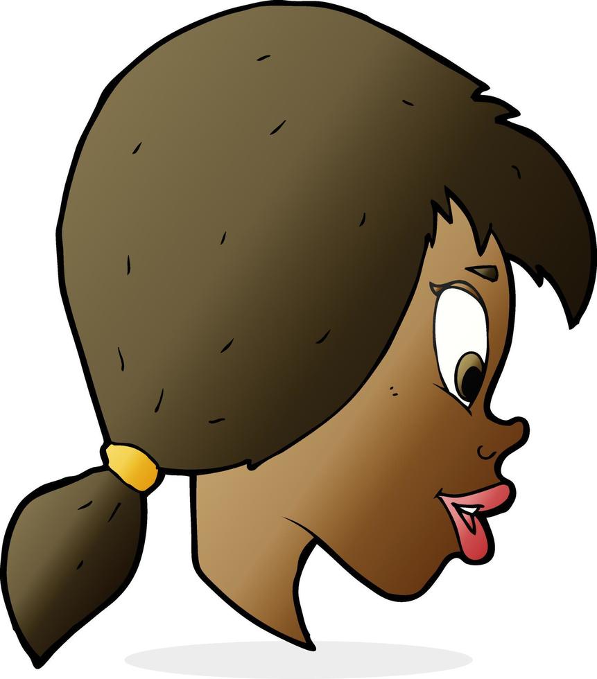 cartoon pretty female face vector