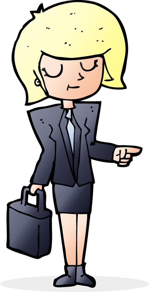 cartoon businesswoman pointing vector