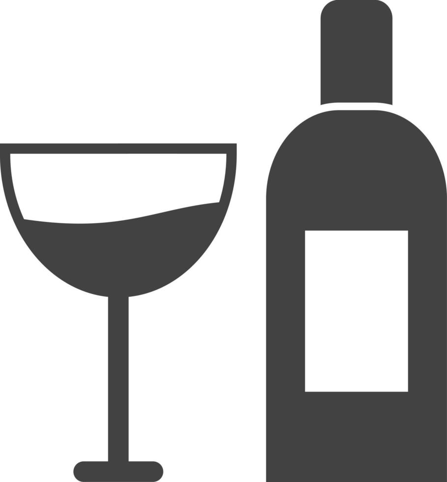 Goblet and Wine Glyph Black Icon vector