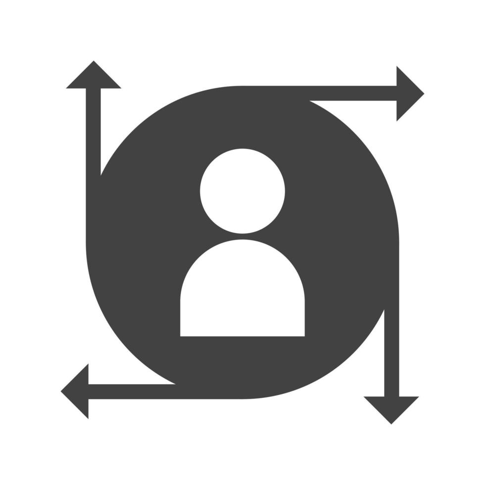 User Predictions Glyph Black Icon vector