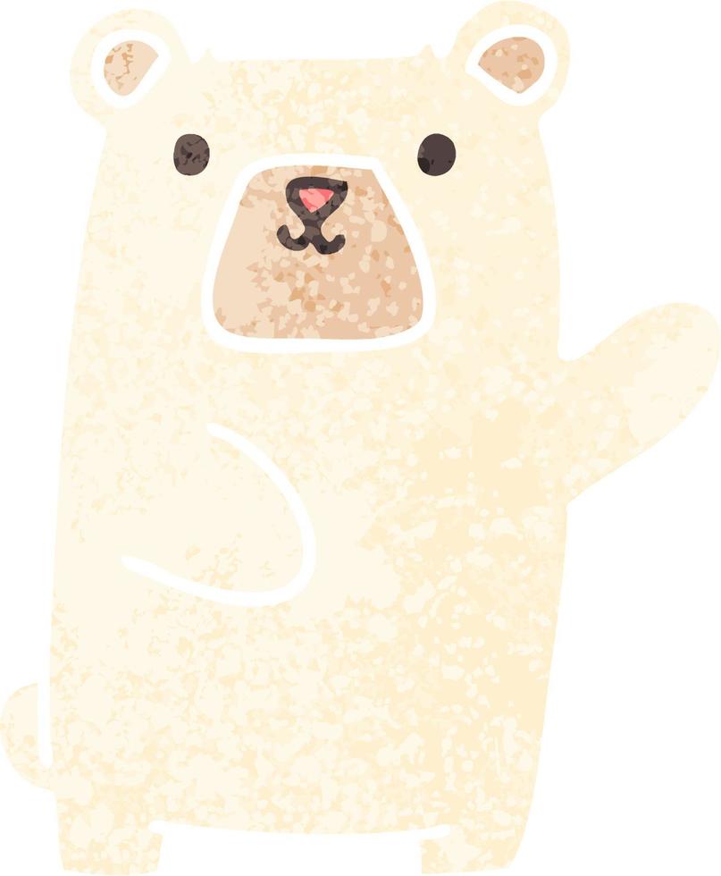 quirky retro illustration style cartoon polar bear vector