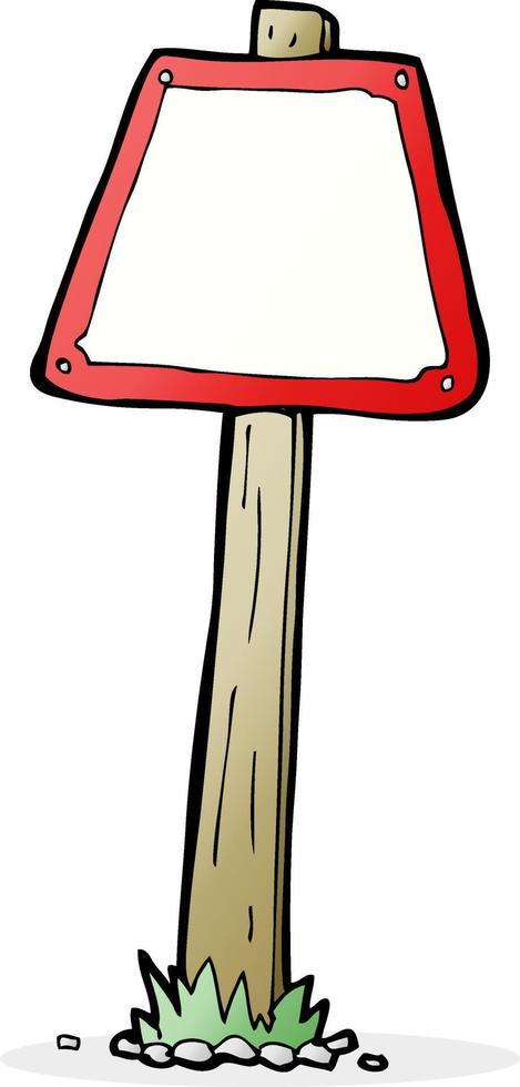 cartoon road sign vector