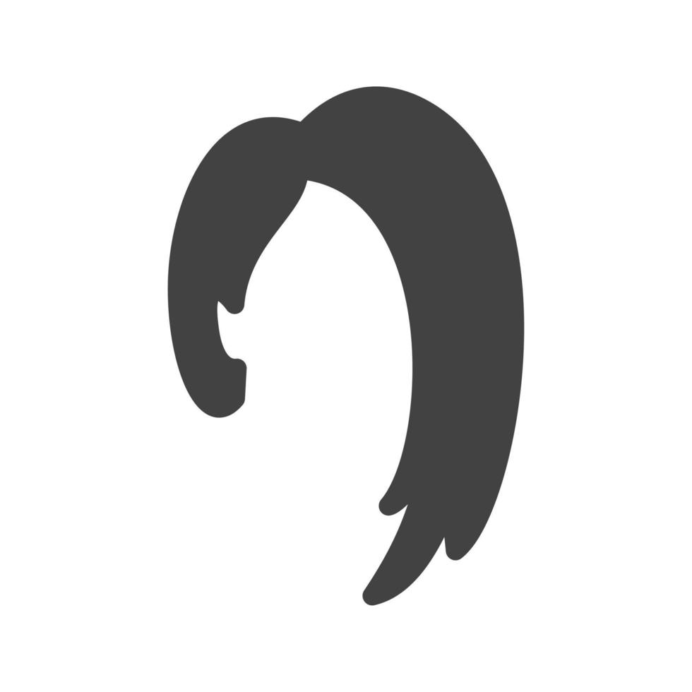 Long Hair Glyph Black Icon vector