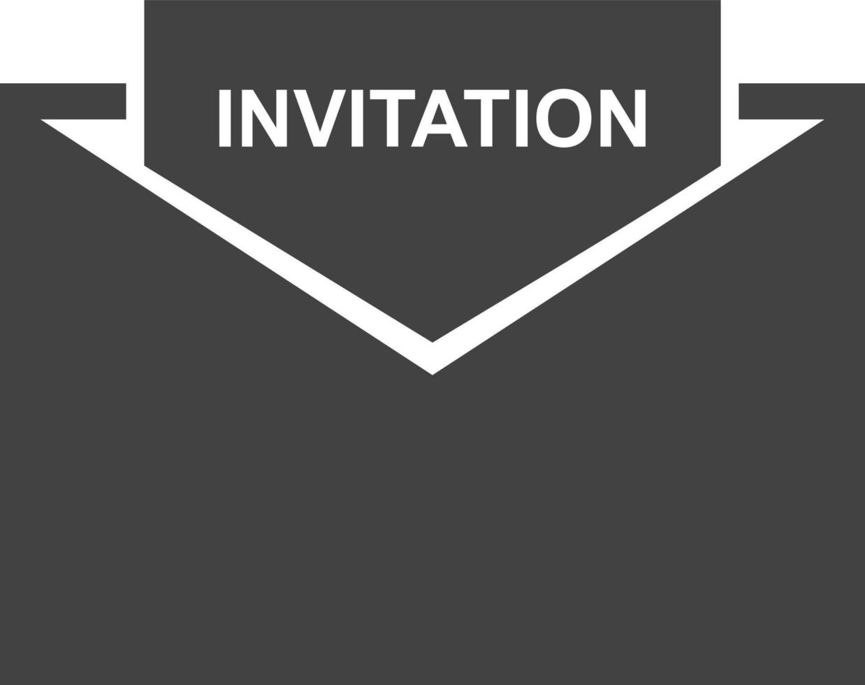 Invitation to Party Glyph Black Icon vector