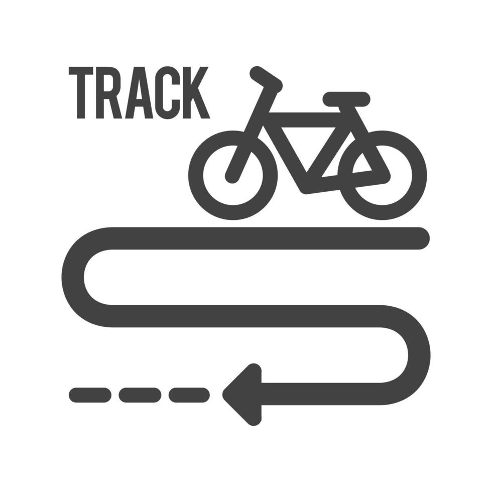 Bicycle Track Glyph Black Icon vector