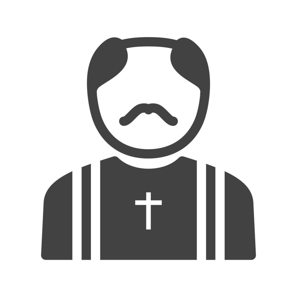 Priest Glyph Black Icon vector