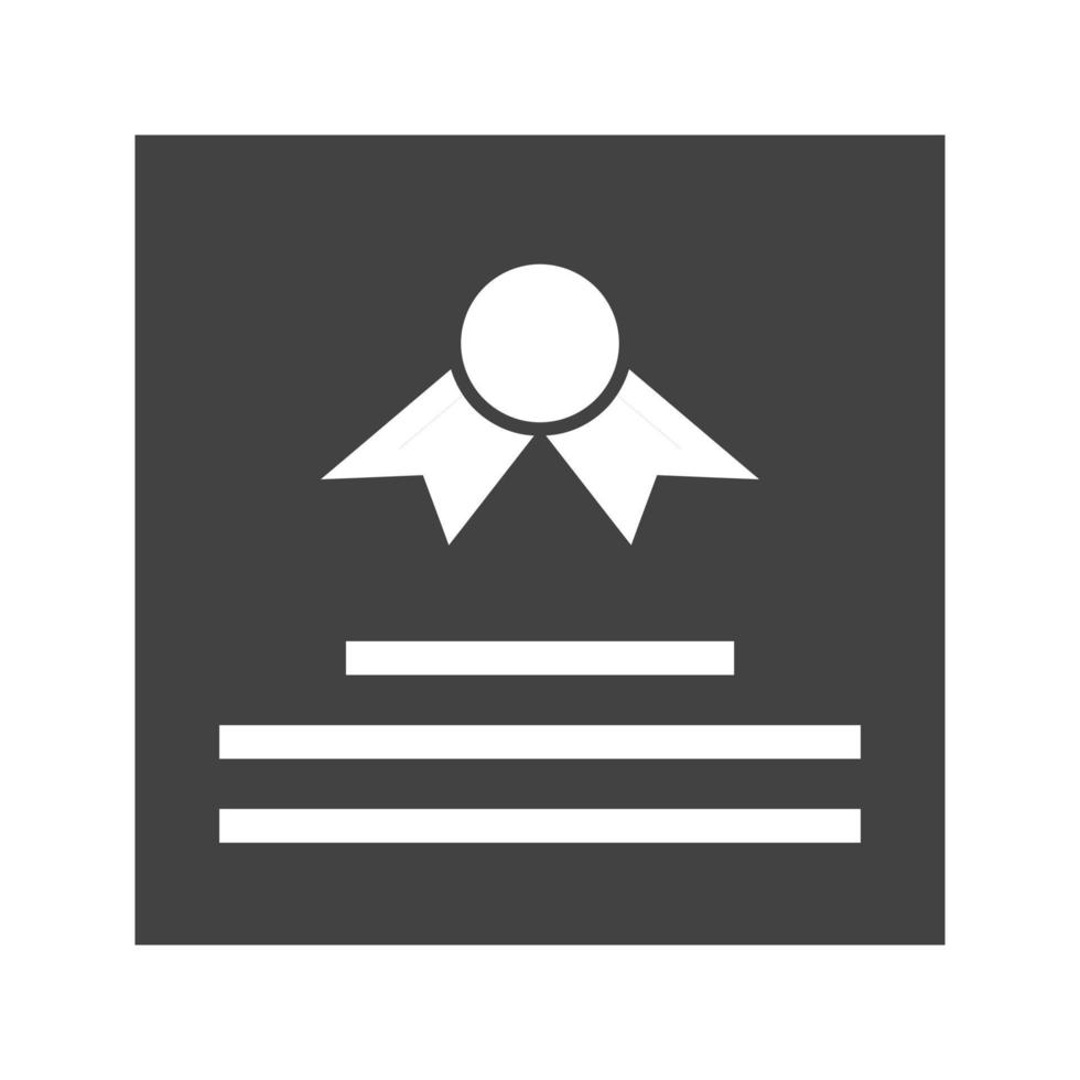 Certificate Glyph Black Icon vector
