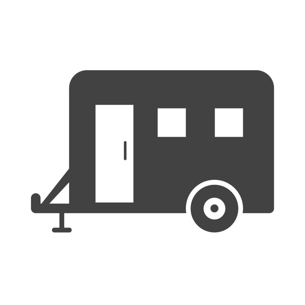 Trailer Glyph Black Icon vector