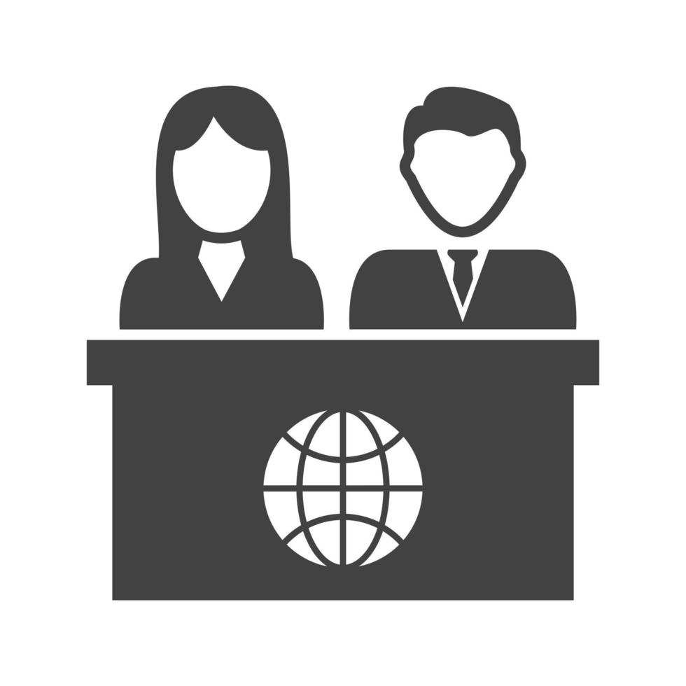 Anchors on News Desk Glyph Black Icon vector