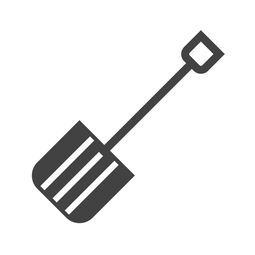 Snow Shovel Glyph Black Icon vector