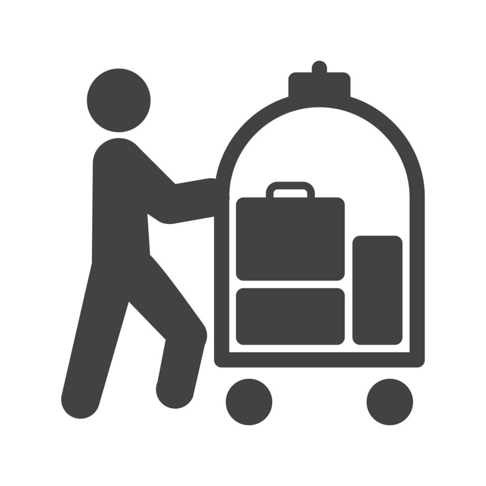 Hotel Service Glyph Black Icon vector