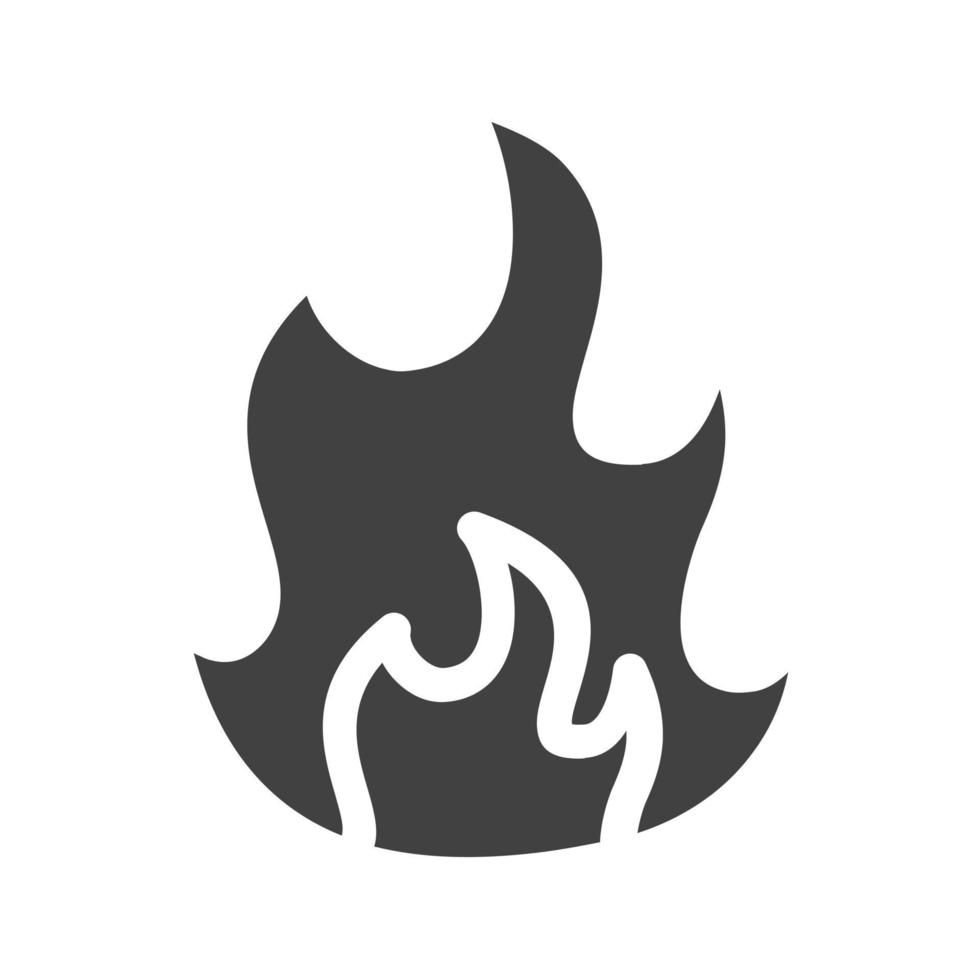 Flame Glyph Black Icon vector