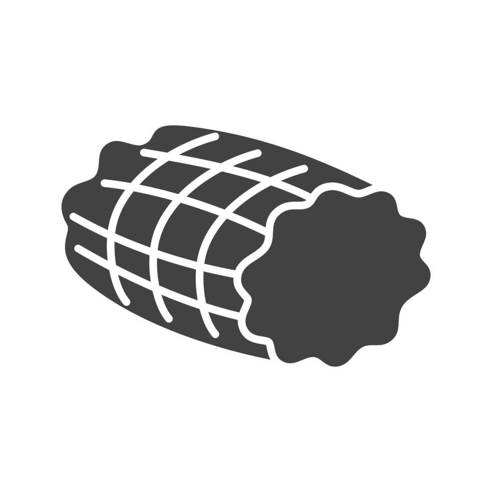 icono de glifo de jamón ahumado negro vector