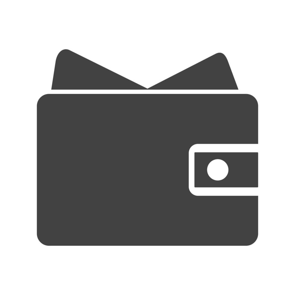 Wallet full of money Glyph Black Icon vector