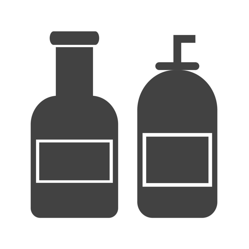 Cream Bottles Glyph Black Icon vector