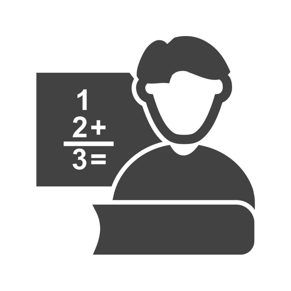 Teacher Male Glyph Black Icon vector