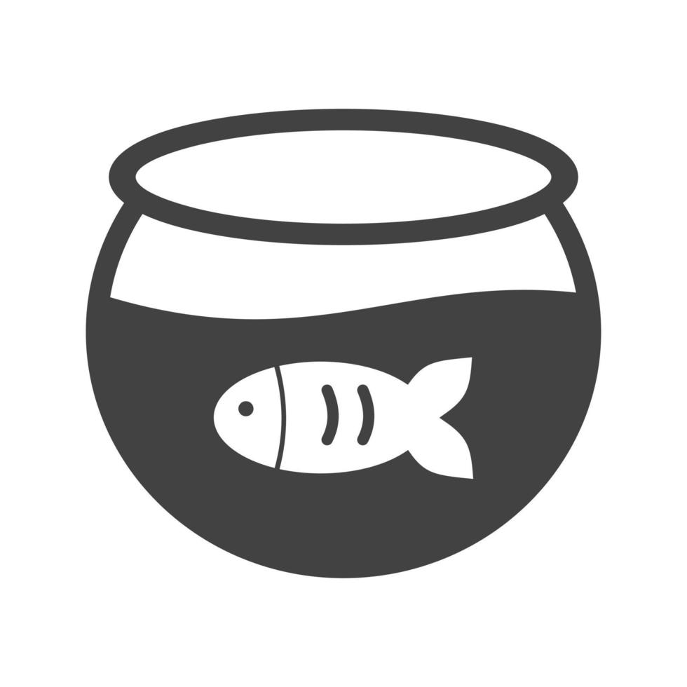 Fish in Tank Glyph Black Icon vector