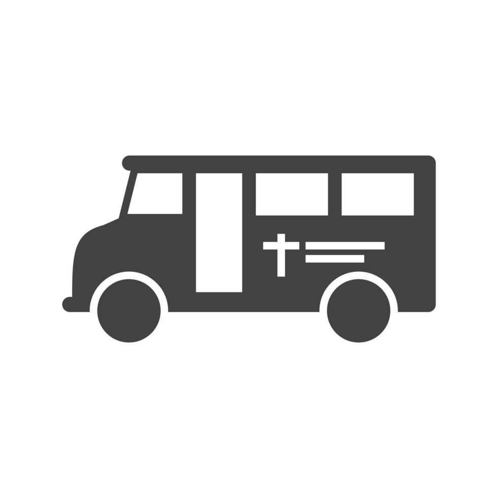 Funeral Van II Glyph Black Icon vector