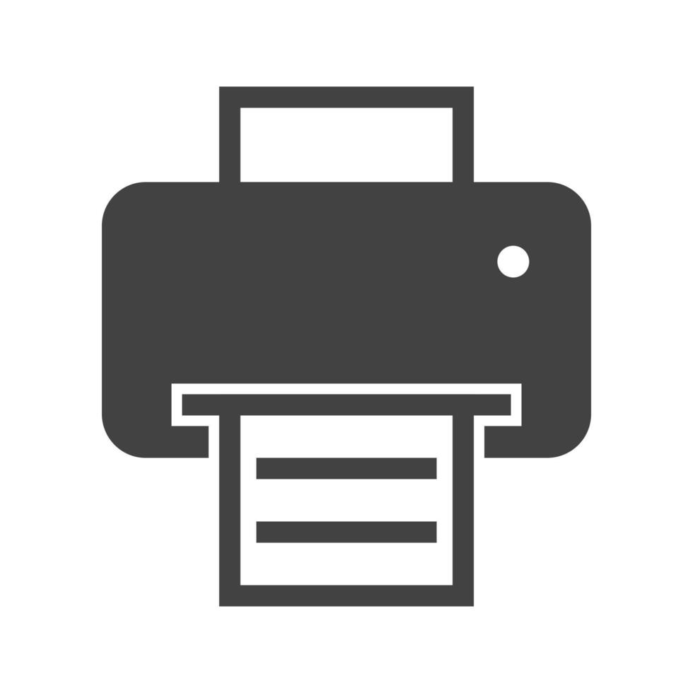 Printer Glyph Black Icon vector