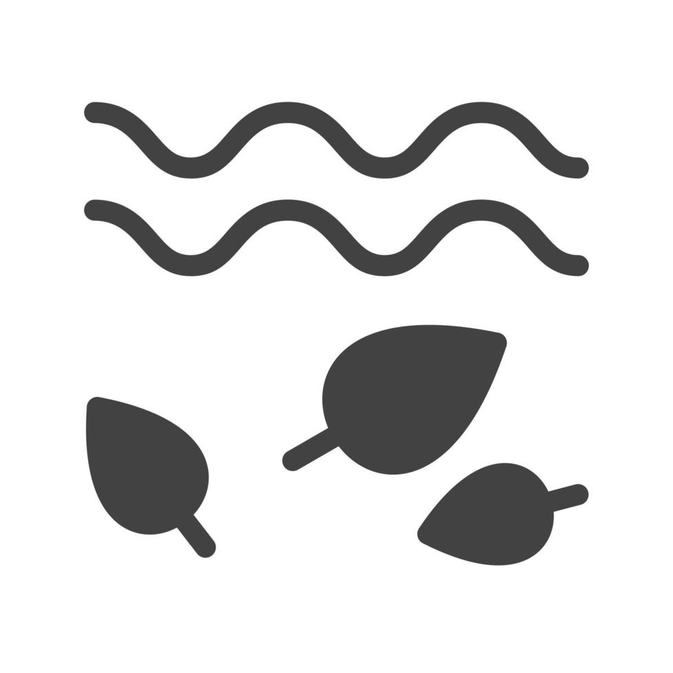 Leaves in Wind Glyph Black Icon vector