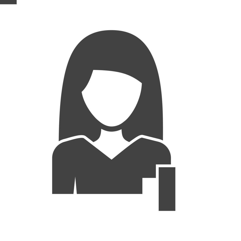 mujer en medicina glifo icono negro vector