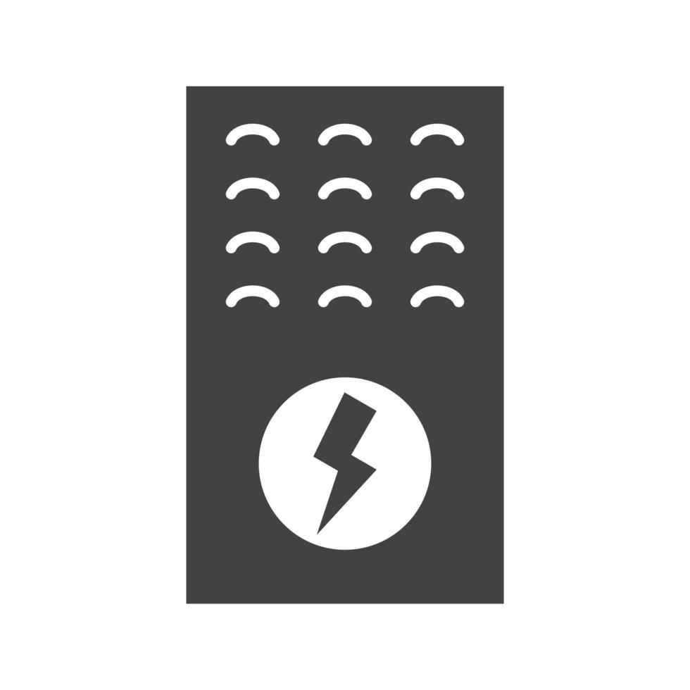 Electric Furnace Glyph Black Icon vector