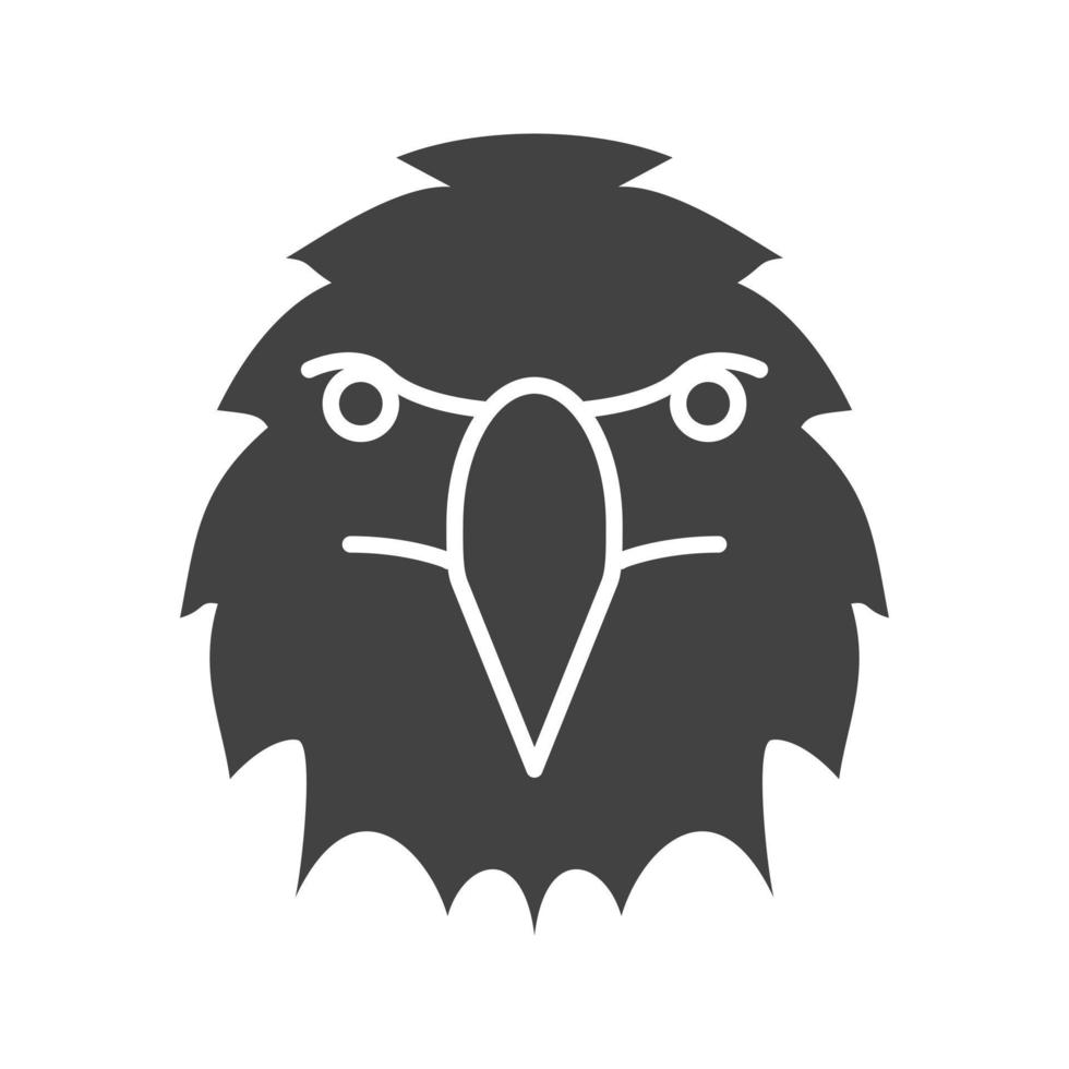 Eagle Face Glyph Black Icon vector