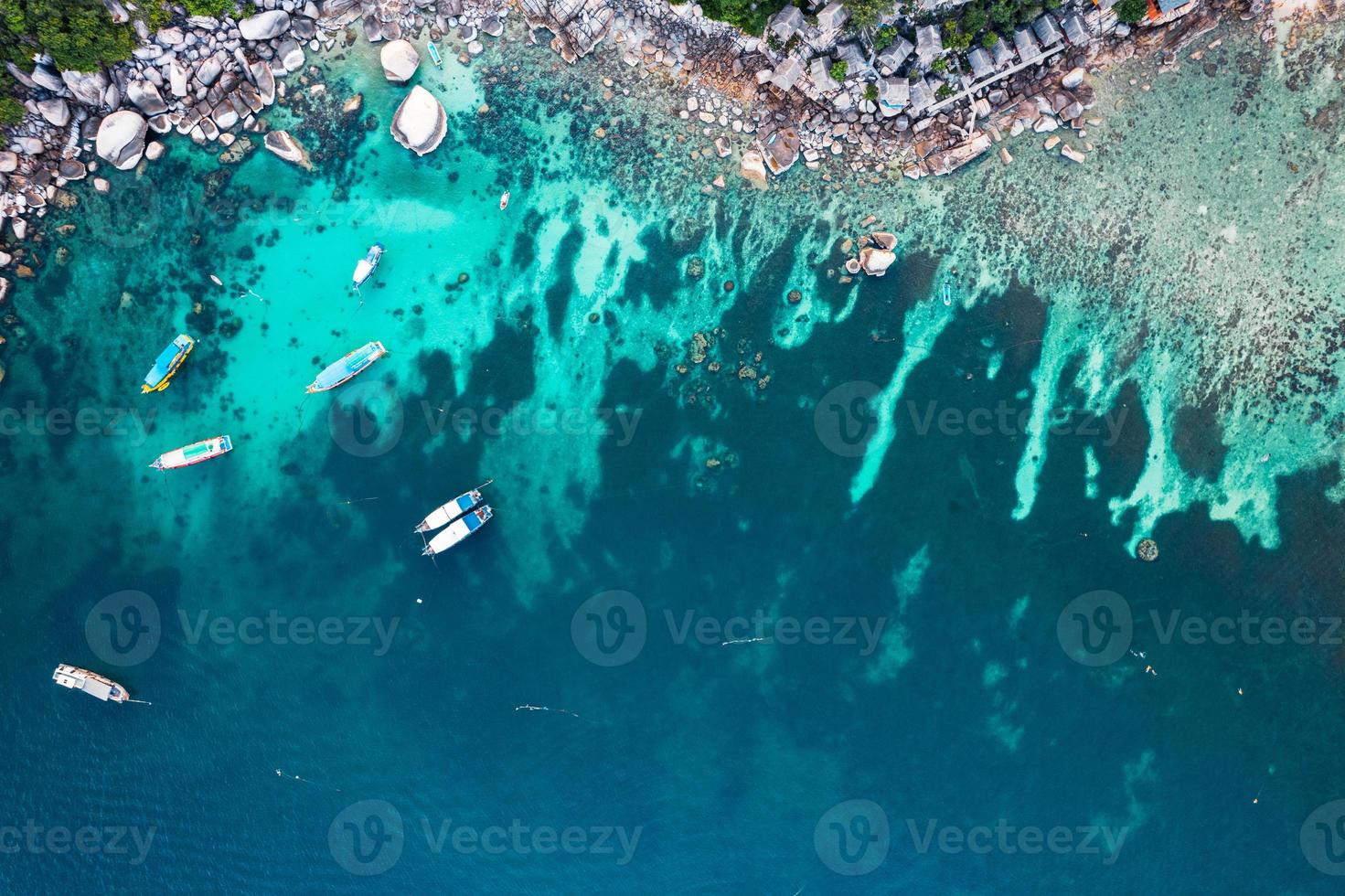 islas y bahías azules tropicales, vista de pájaro foto