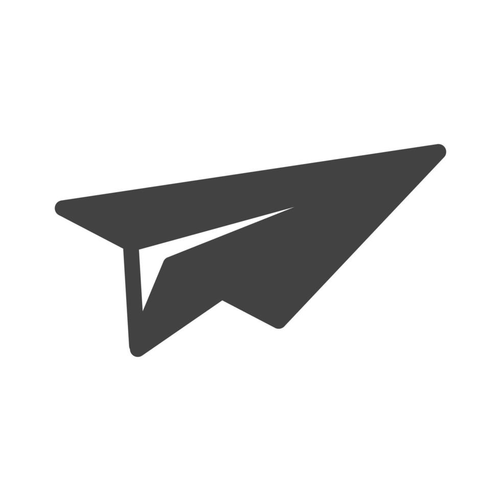 Paper Plane Glyph Black Icon vector