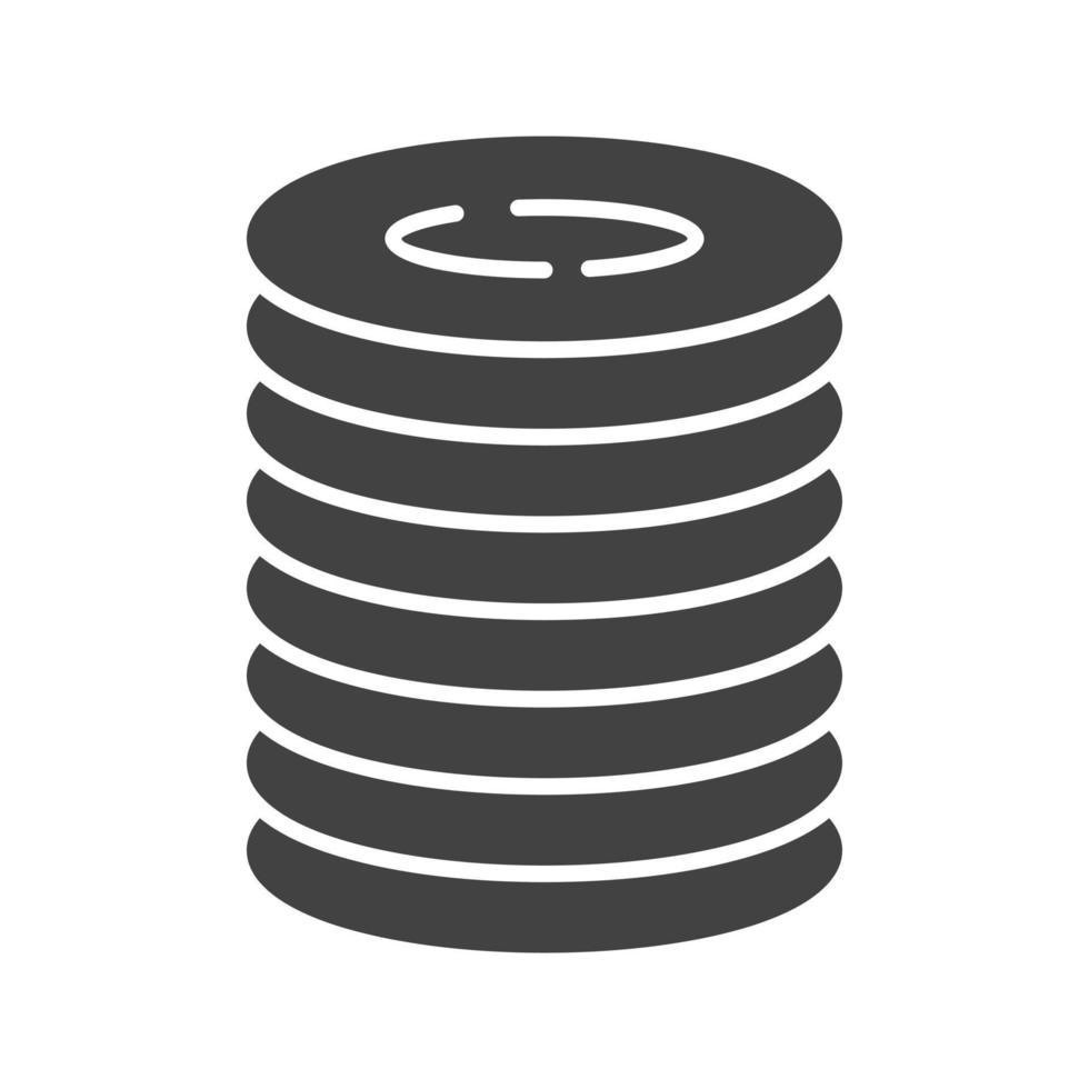 Stack of Coins Glyph Black Icon vector