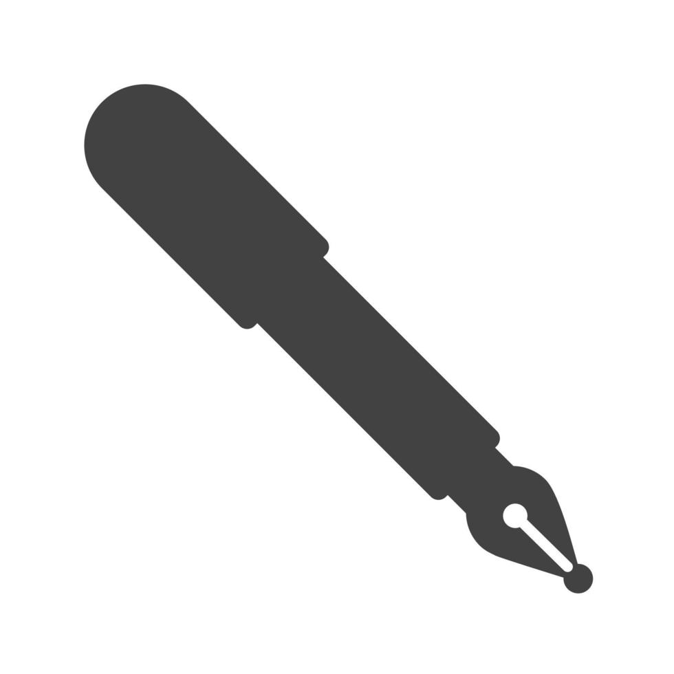 Fountain Pen Glyph Black Icon vector