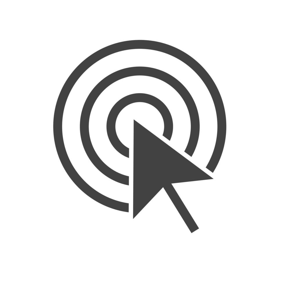 Pay Per Click Glyph Black Icon vector