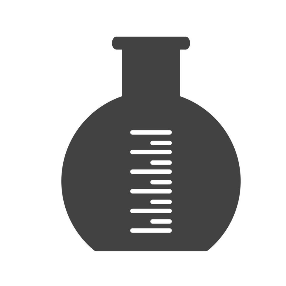 Round Bottom Flask Glyph Black Icon vector