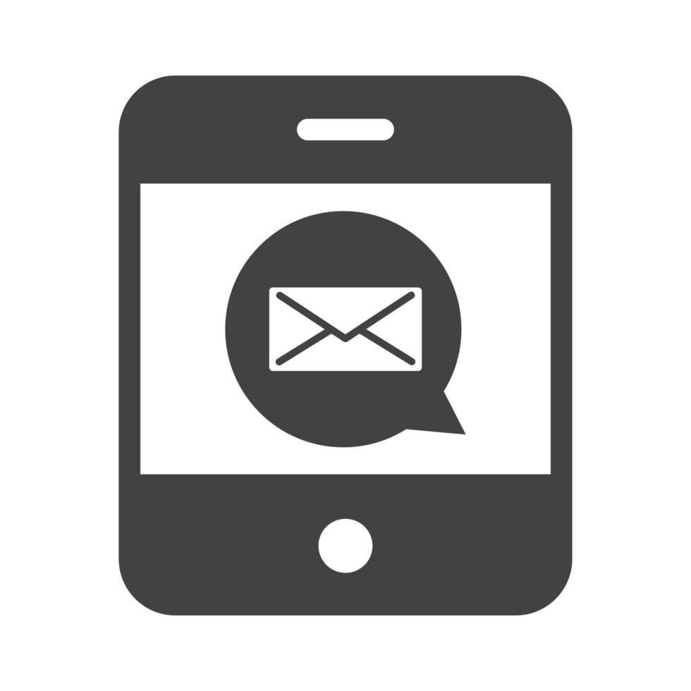 Text Message I Glyph Black Icon vector