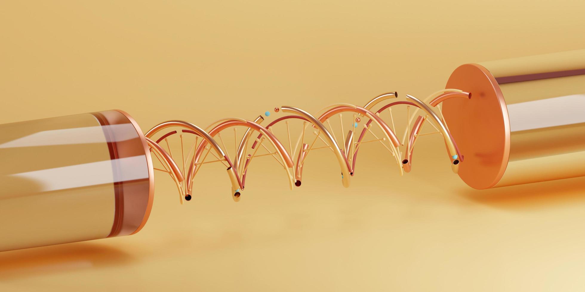 3D DNA spiral helix concept. 3d rendering photo