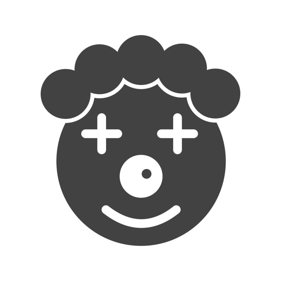 Clown Face Glyph Black Icon vector