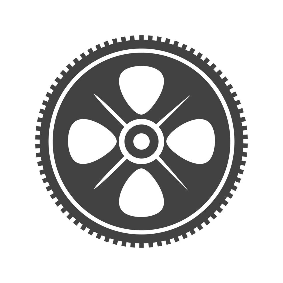 Cogwheel Glyph Black Icon vector