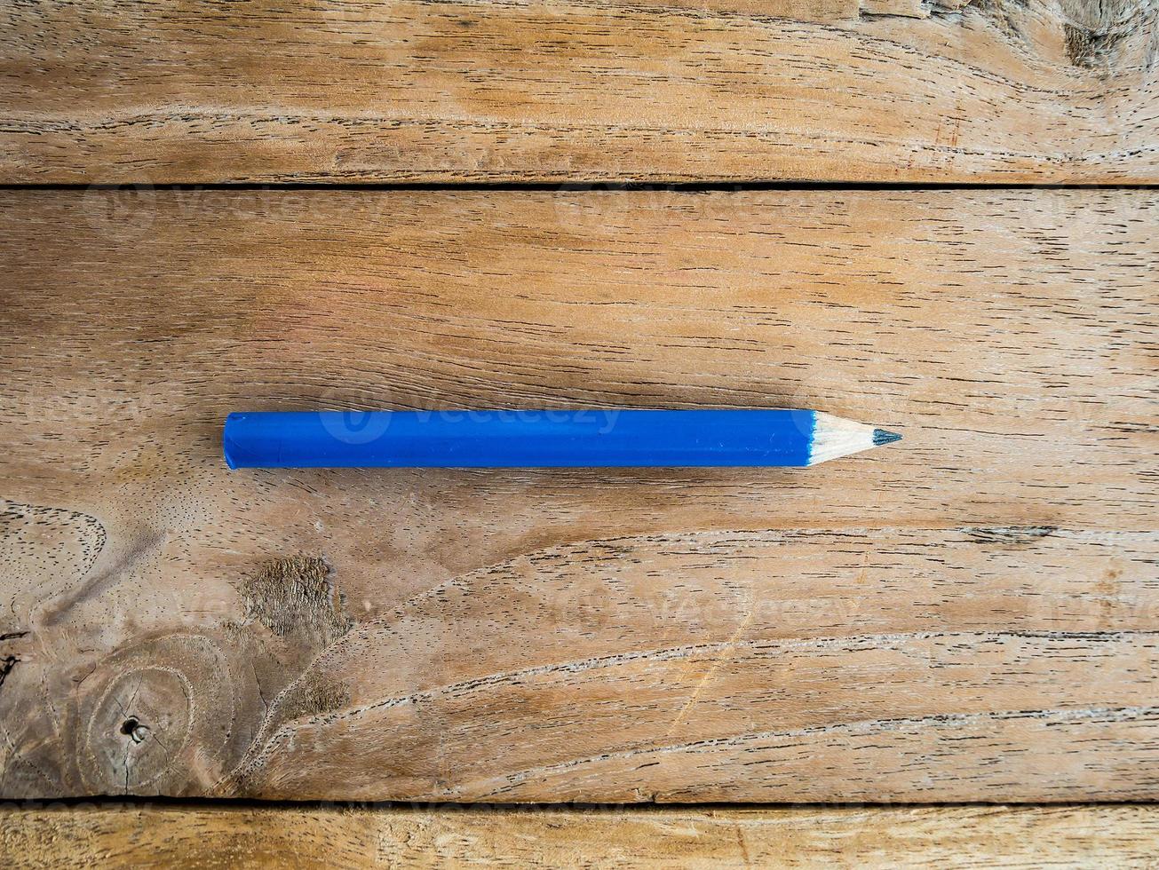 pencil on the wood table photo