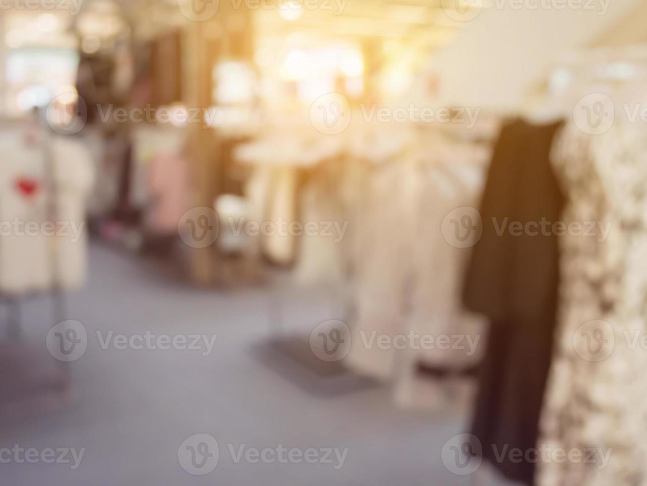 blurred image background with clothing store photo