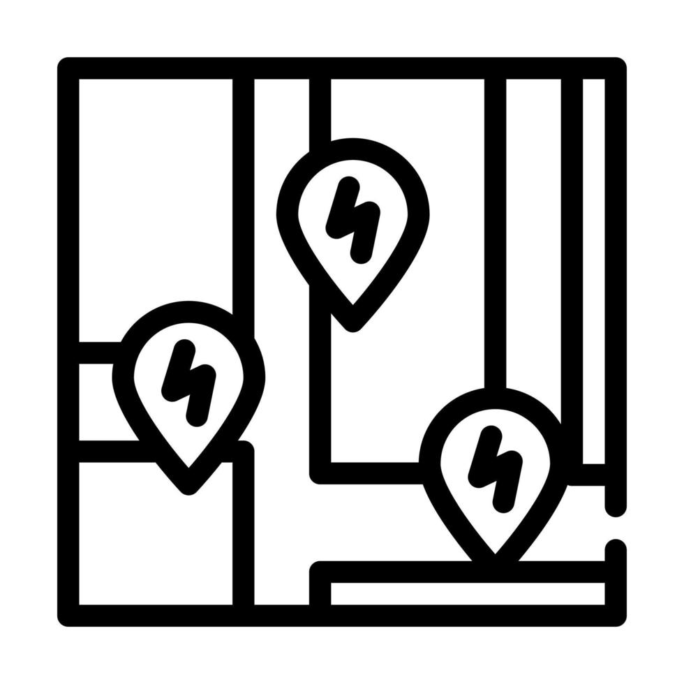 charging stations location on map line icon vector illustration