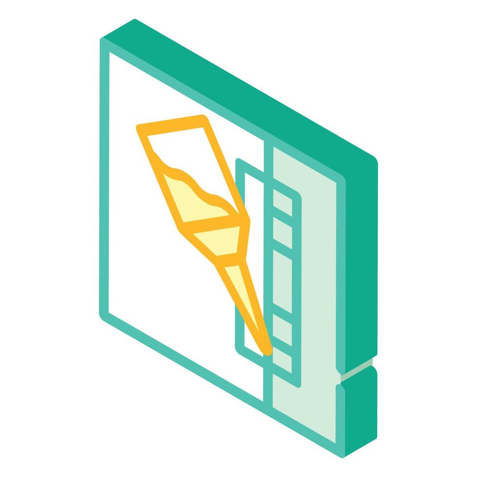 glueing details isometric icon vector sign illustration