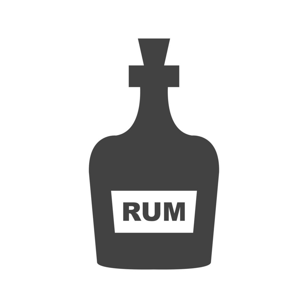 Bottle of Rum Glyph Black Icon vector