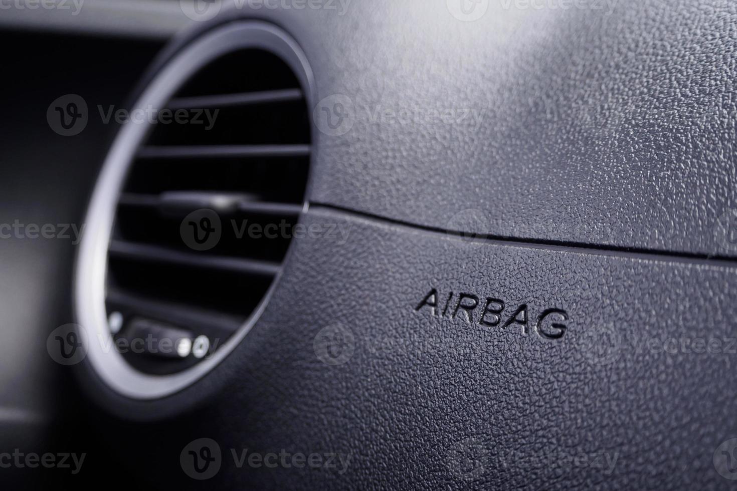 Safety airbag sign in the car photo