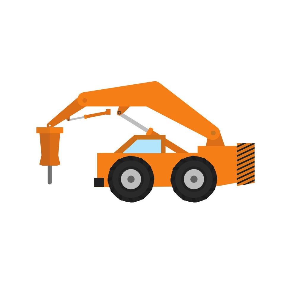 Rock Breaker Flat Multicolor Icon vector