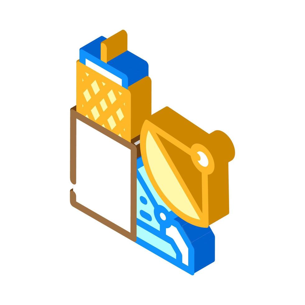 coaxial cable for television signals isometric icon vector illustration