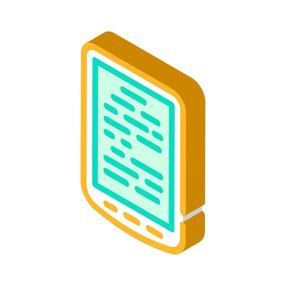 electronic read book gadget isometric icon vector illustration